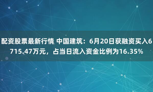 配资股票最新行情 中国建筑：6月20日获融资买入6715.47万元，占当日流入资金比例为16.35%