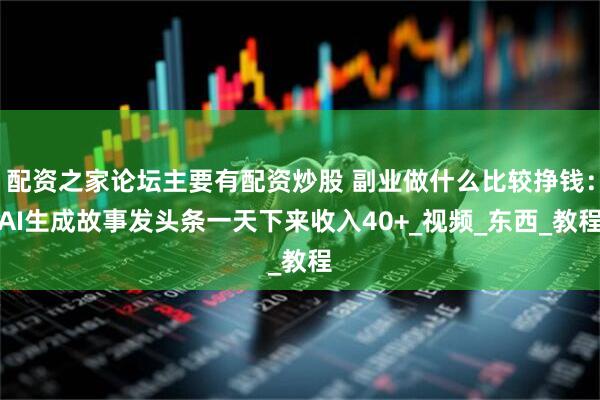 配资之家论坛主要有配资炒股 副业做什么比较挣钱:AI生成故事发头条一天下来收入40+_视频_东西_教程
